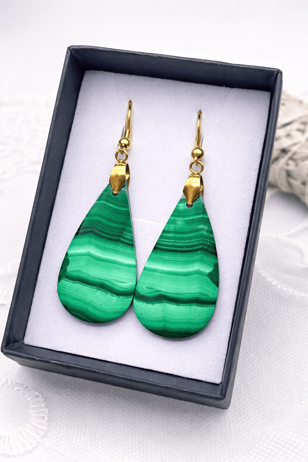 Boucles d'oreilles Malachite